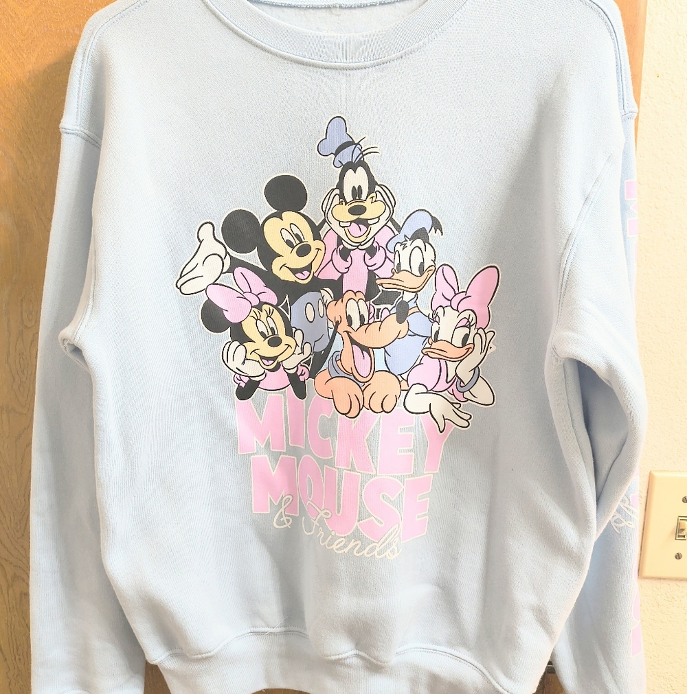 Women's Disney Mickey and Friends Pastel Blue Sweatshirt